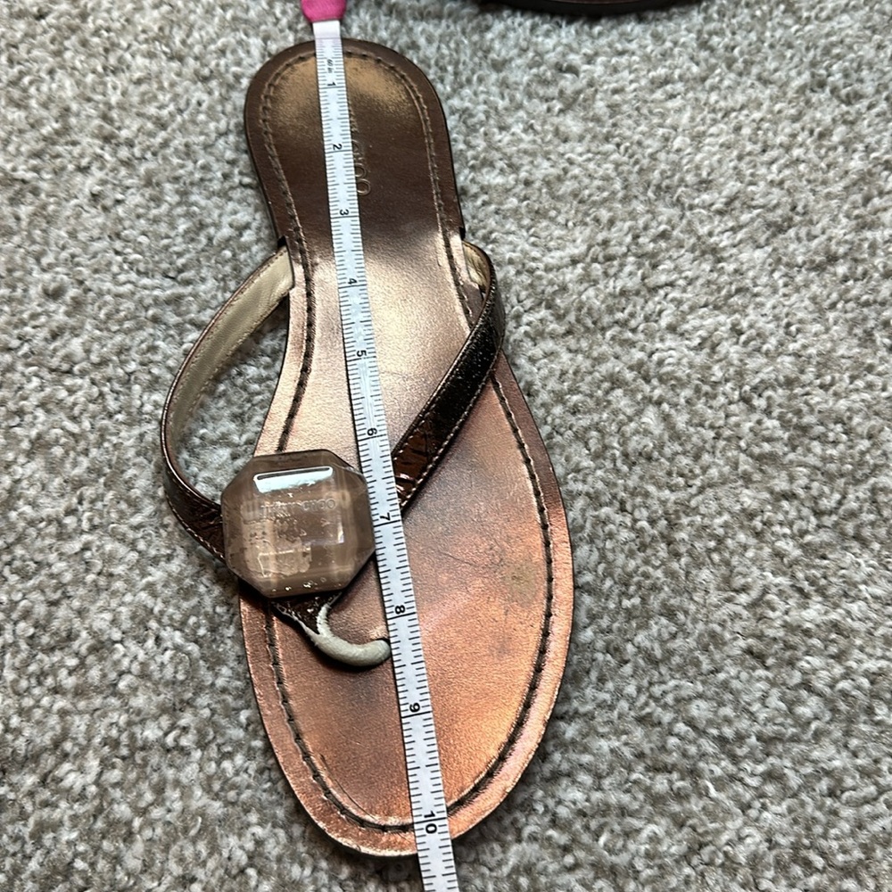 Jimmy Choo Size 38.5 Made in Italy Brown Flip Flop Sandals AS IS - Picture 11 of 11